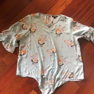 Roz & Ali cold shoulder ruffle blouse